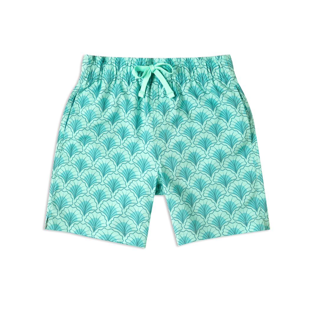 Boys Stretch Swim Shell front with elastic waistband and drawstring