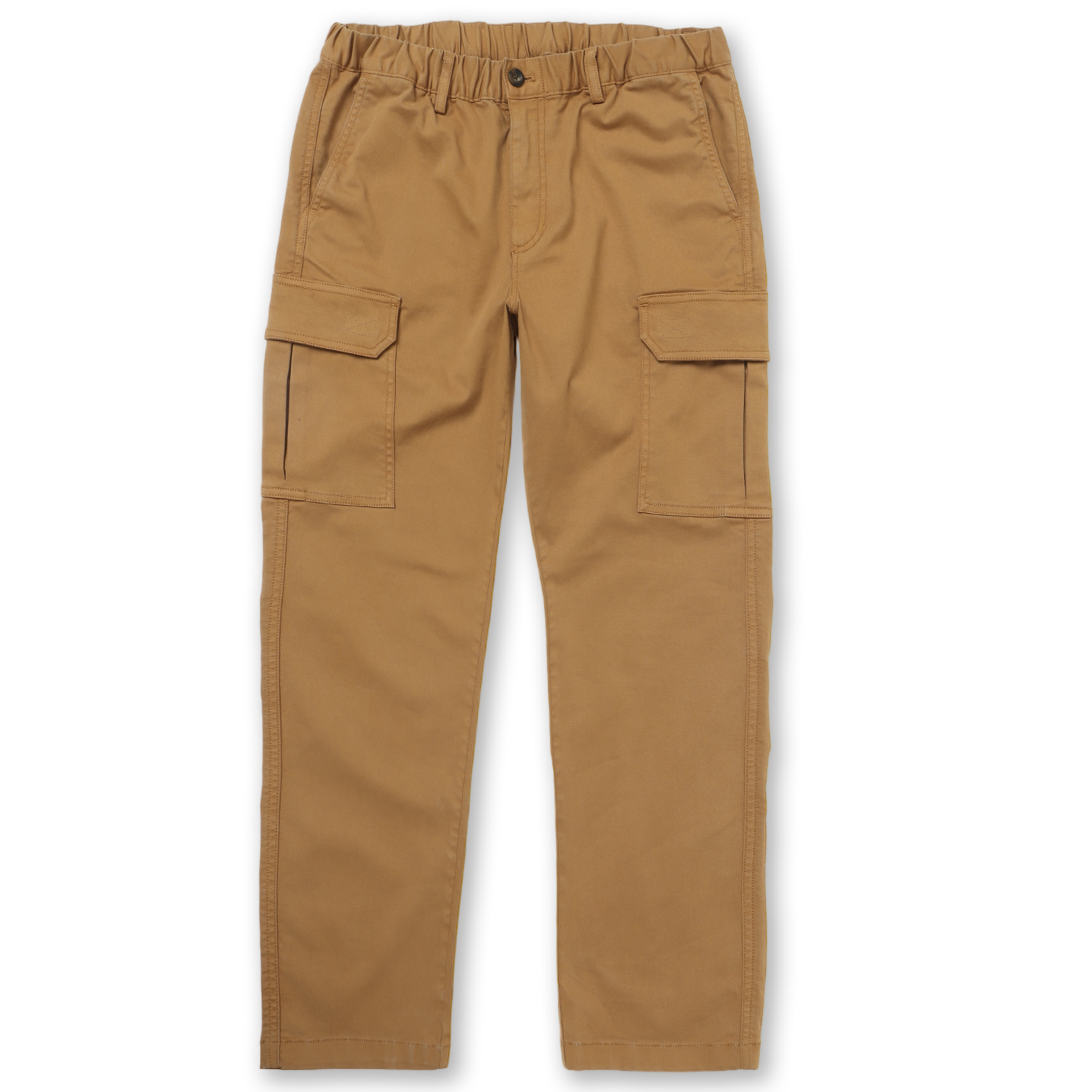 Khaki Cargo Pants With Orange Zipper At Bottom