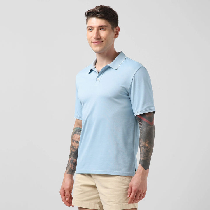 Range Polo Sky Blue side on model