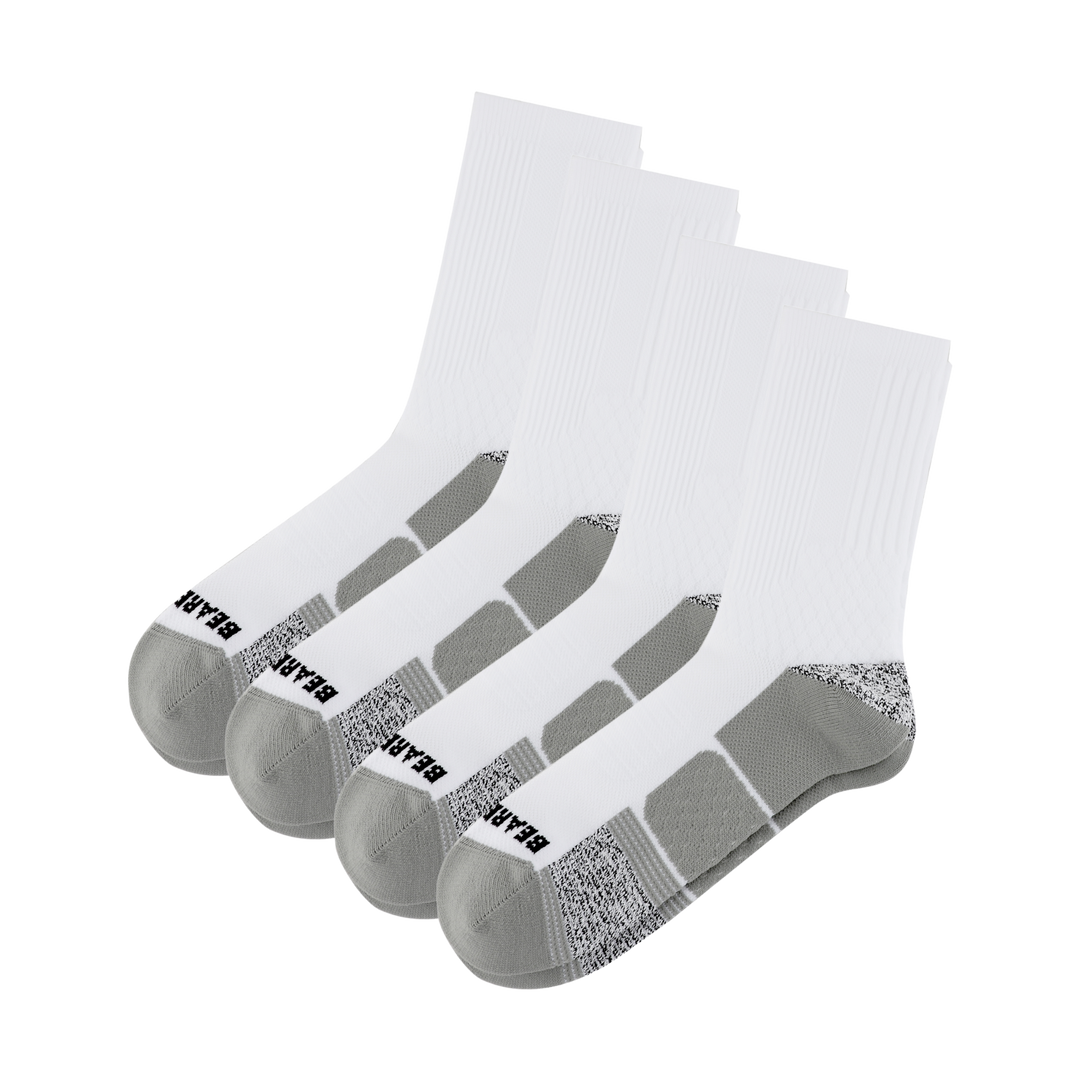 Active Crew Sock 4 Pack White