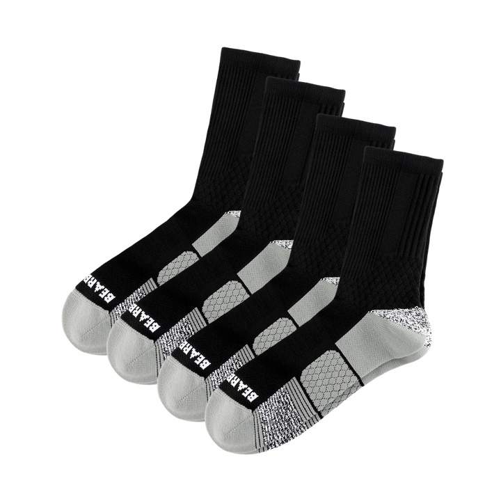 Active Crew Sock 4 Pack Black