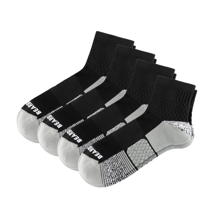 Active Quarter Sock 4 Pack Black