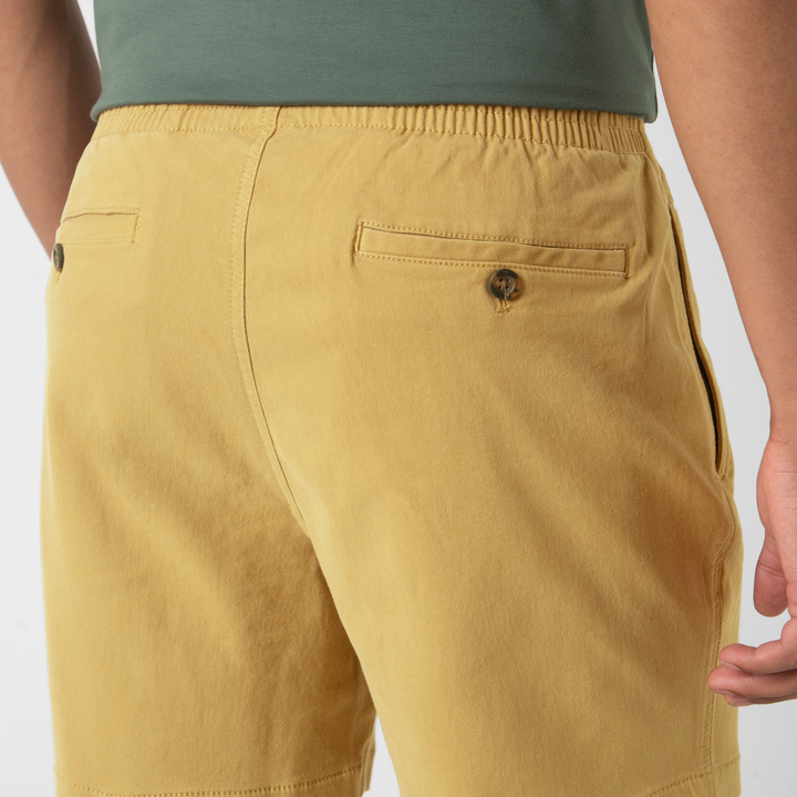 Alto Short Khaki 5.5" close up back on model