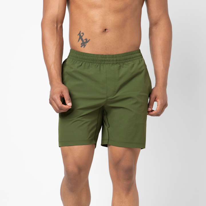 Atlas Short Military Green 7" front on model