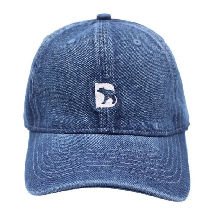 Bearbottom Logo Dad Hat Denim Blue front view