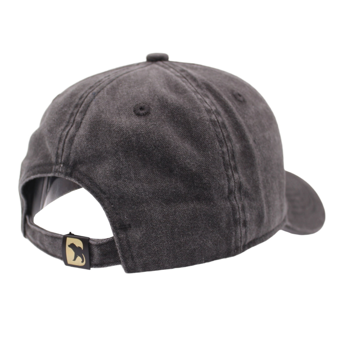 Bearbottom Logo Dad Hat Black Denim back view