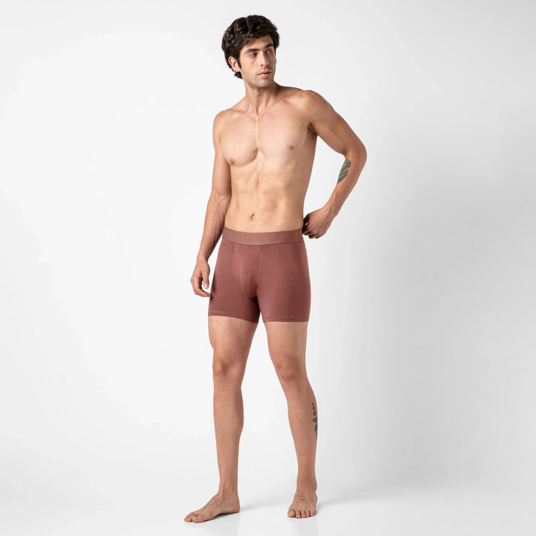 Bamboo Brief Deep Mauve full body on model