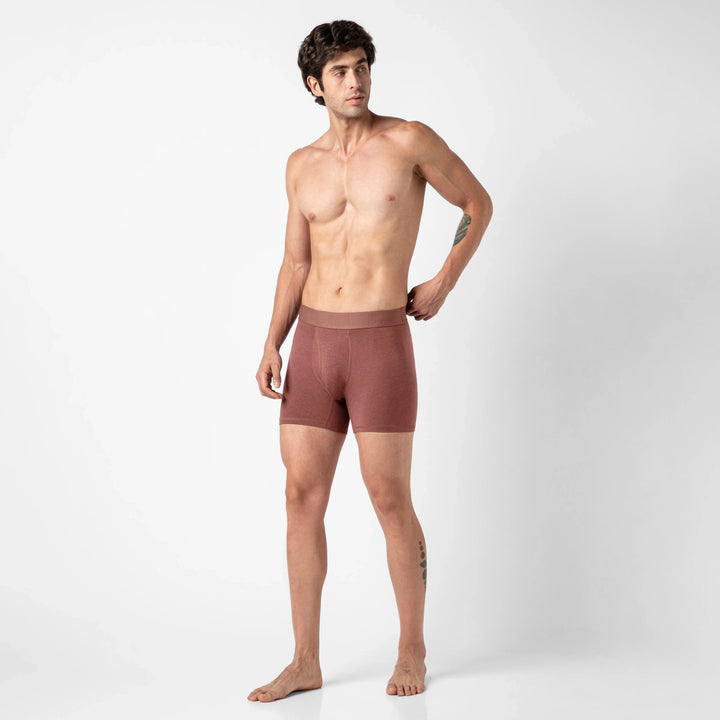 Bamboo Brief Deep Mauve full body on model