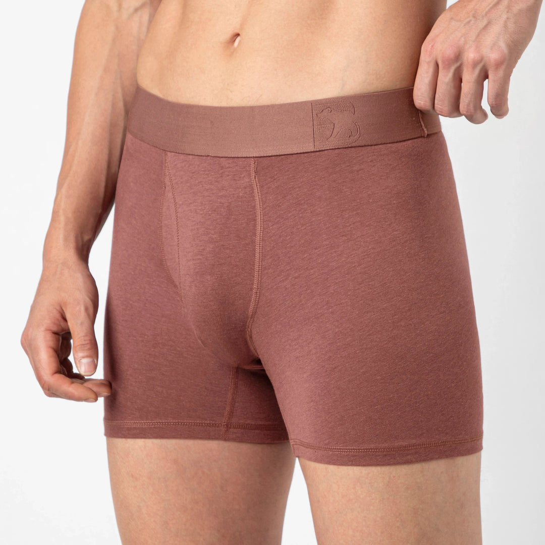 Bamboo Brief Deep Mauve close up on model
