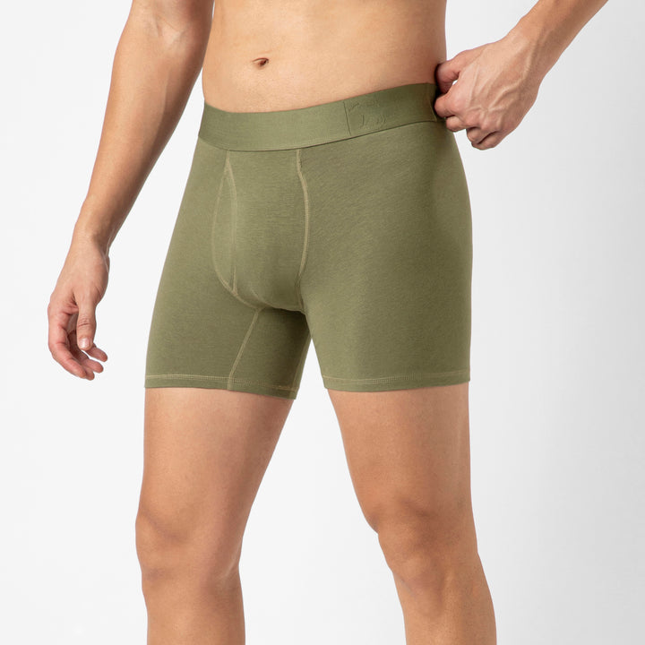 Bamboo Boxer Brief Fern side on model
