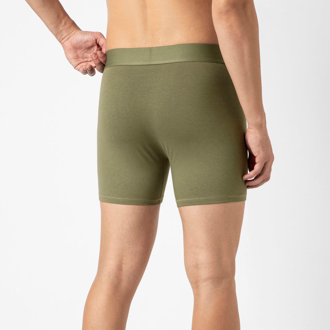 Bamboo Boxer Brief Fern back on model