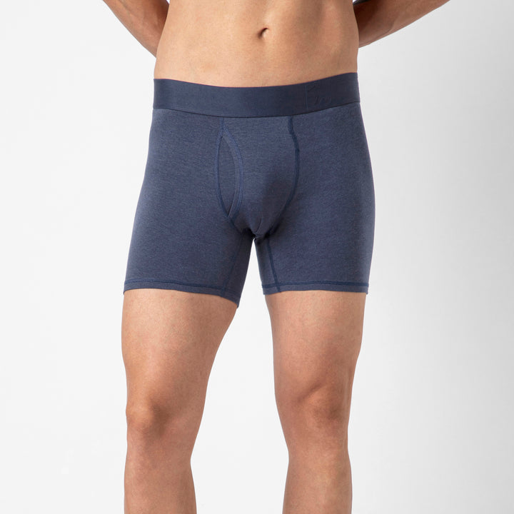 Bamboo Boxer Brief Navy front on model