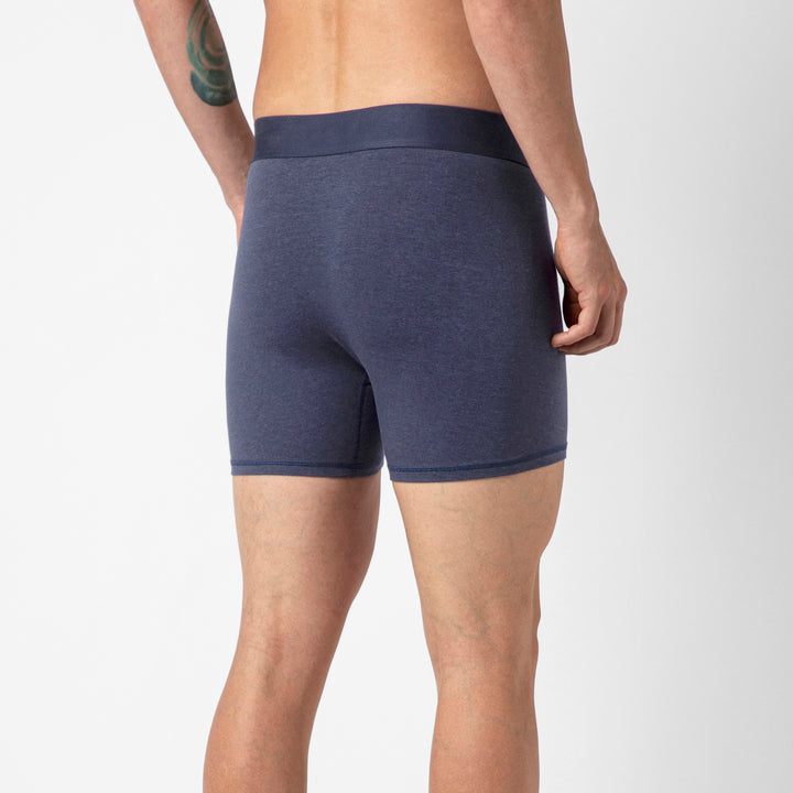 Bamboo Boxer Brief Navy back on model