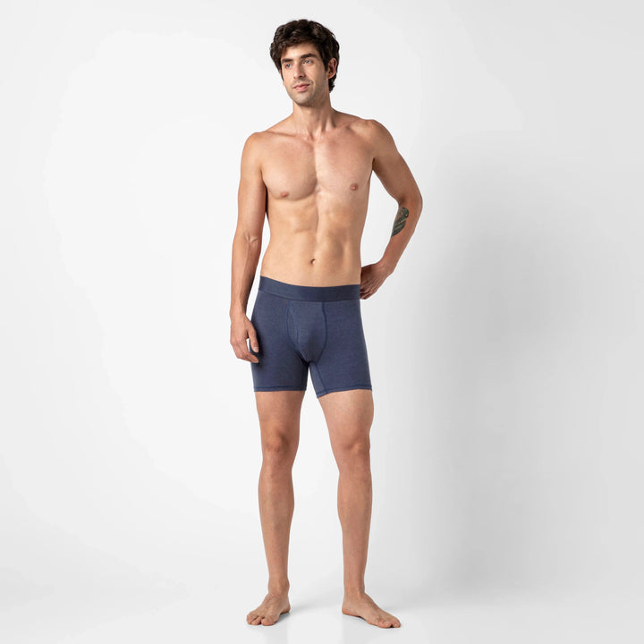 Bamboo Brief Navy full body on model