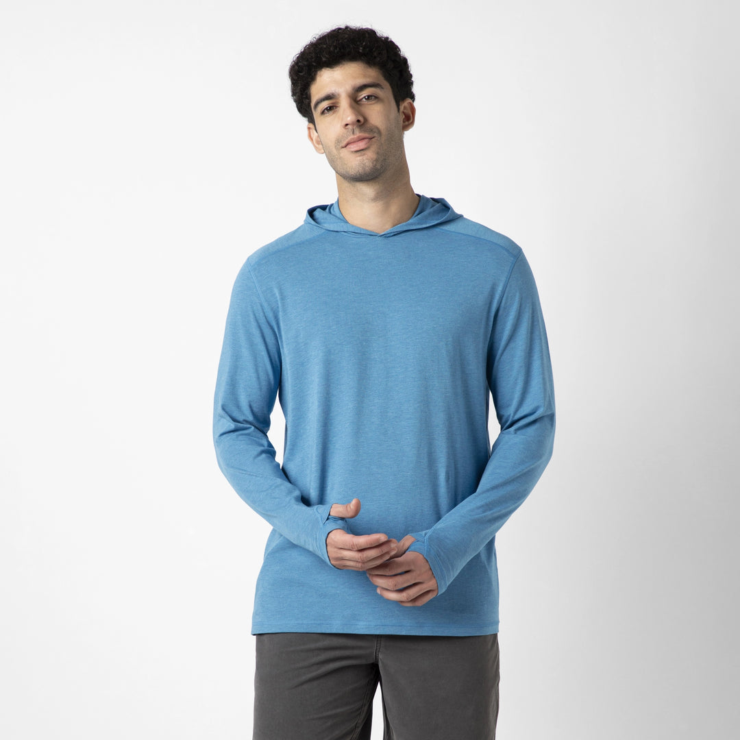 Bamboo Hoodie Bright Cobalt front on mobdel