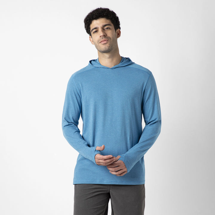 Bamboo Hoodie Bright Cobalt front on mobdel