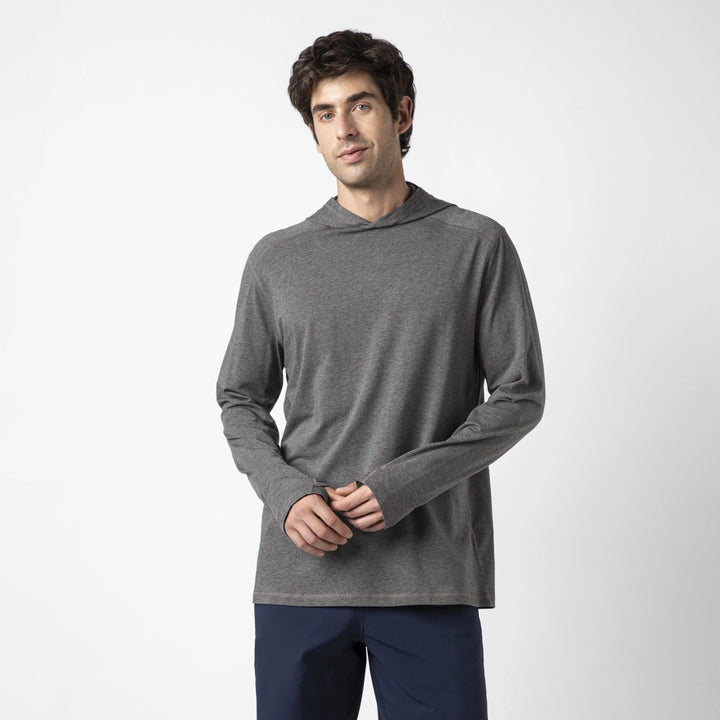 Bamboo Hoodie Charcoal Black front on model