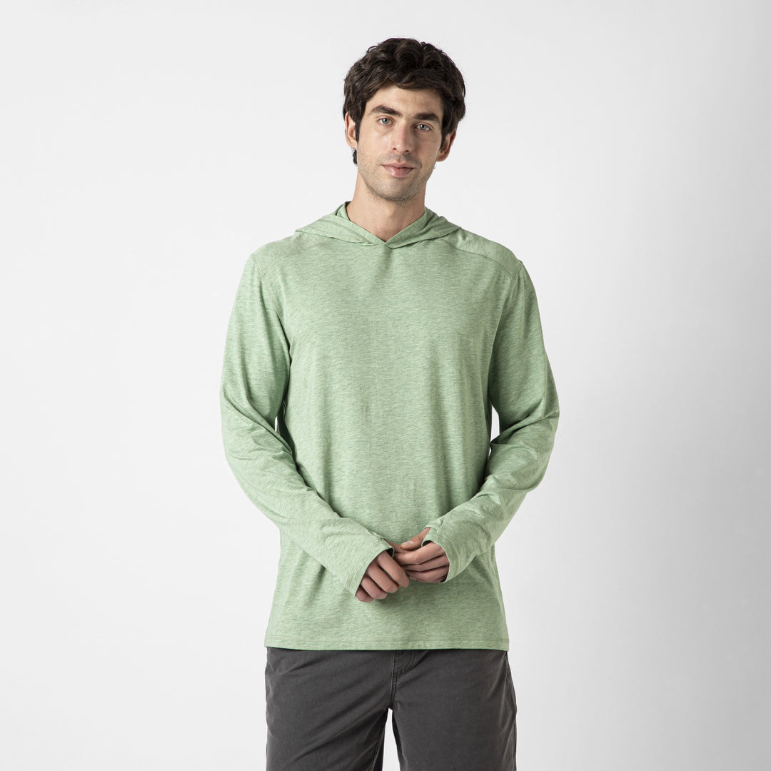 Bamboo Hoodie Pistachio front on model