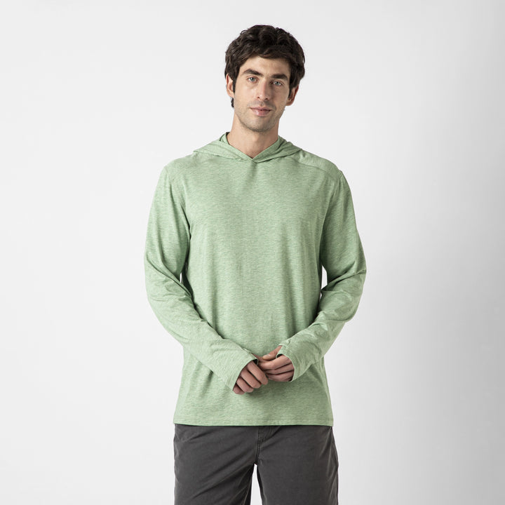 Bamboo Hoodie Pistachio front on model