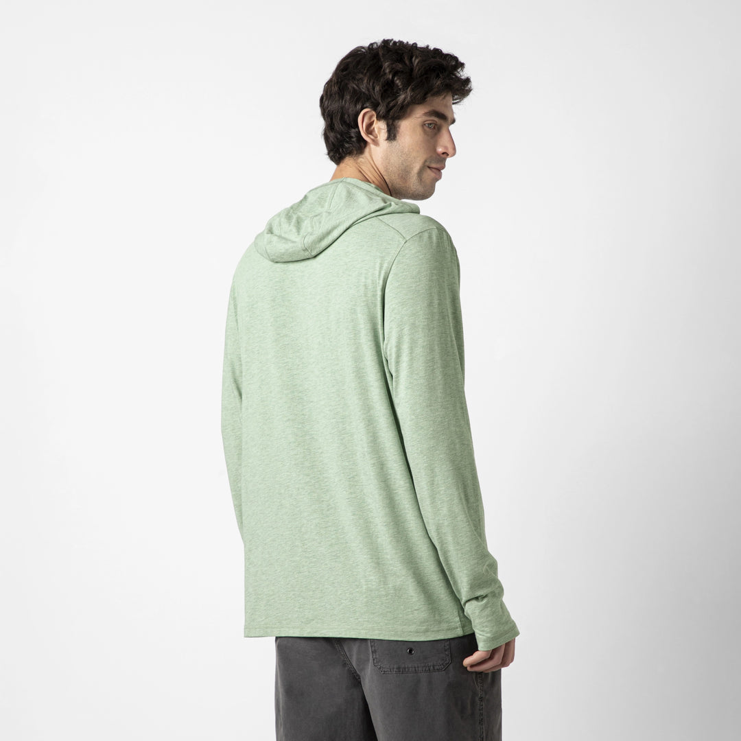 Bamboo Hoodie Pistachio back on model