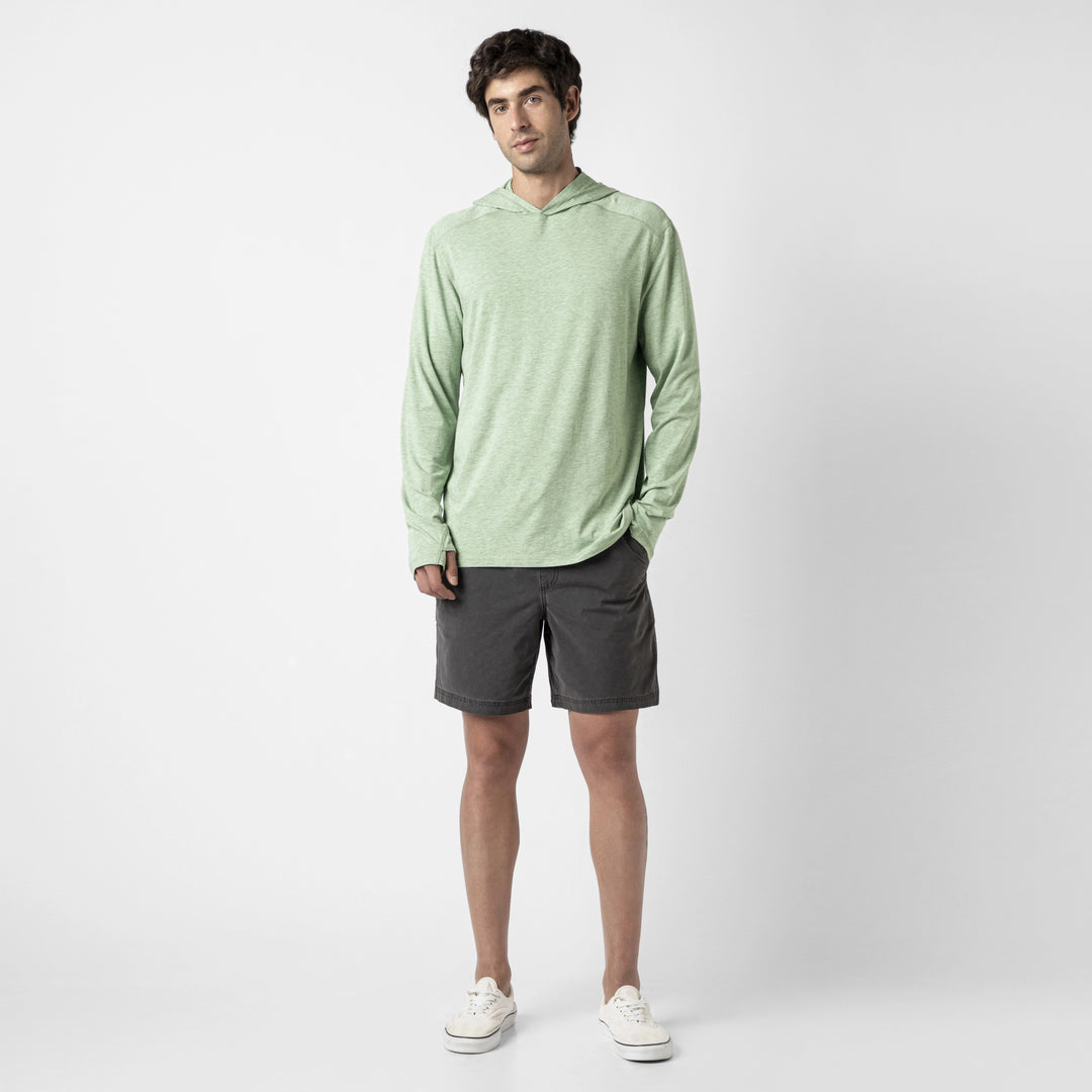 Bamboo Hoodie Pistachio full body on model