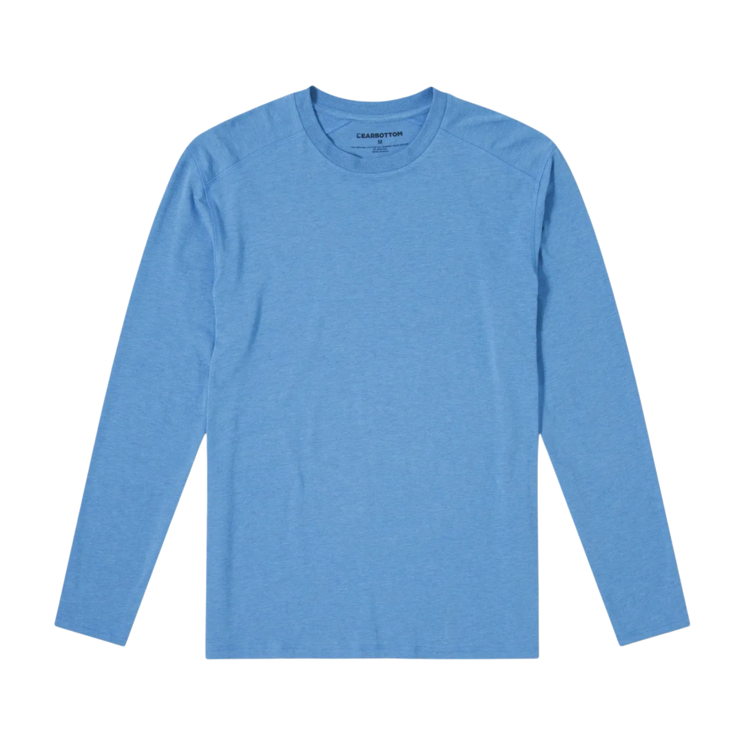 Bamboo Long Sleeve Tee Bright Cobalt front flat
