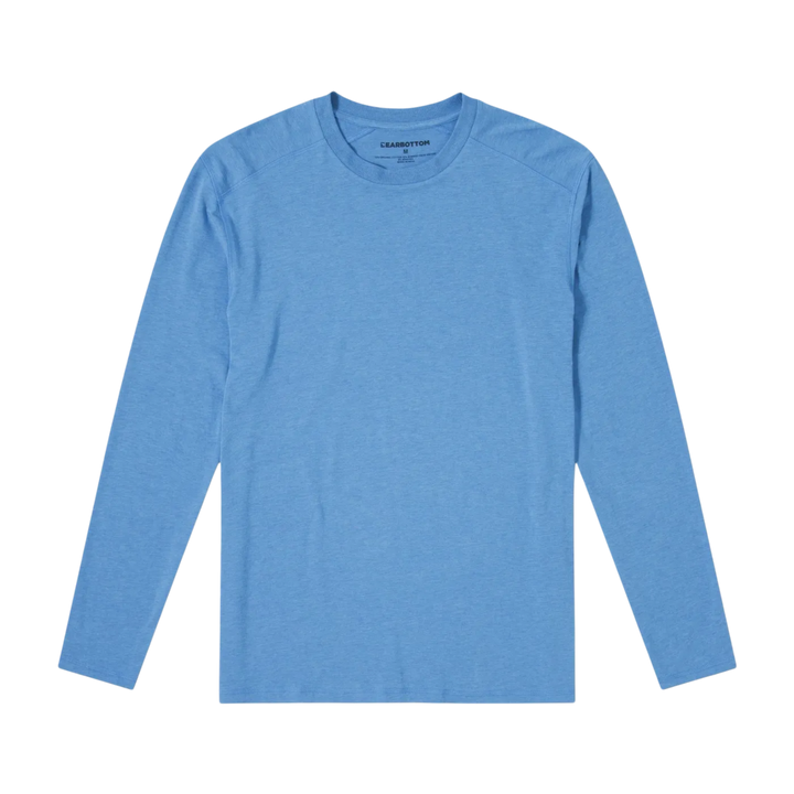 Bamboo Long Sleeve Tee Bright Cobalt front flat