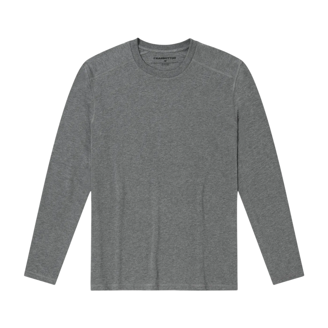 Bamboo Long Sleeve Tee Charcoal Black front flat