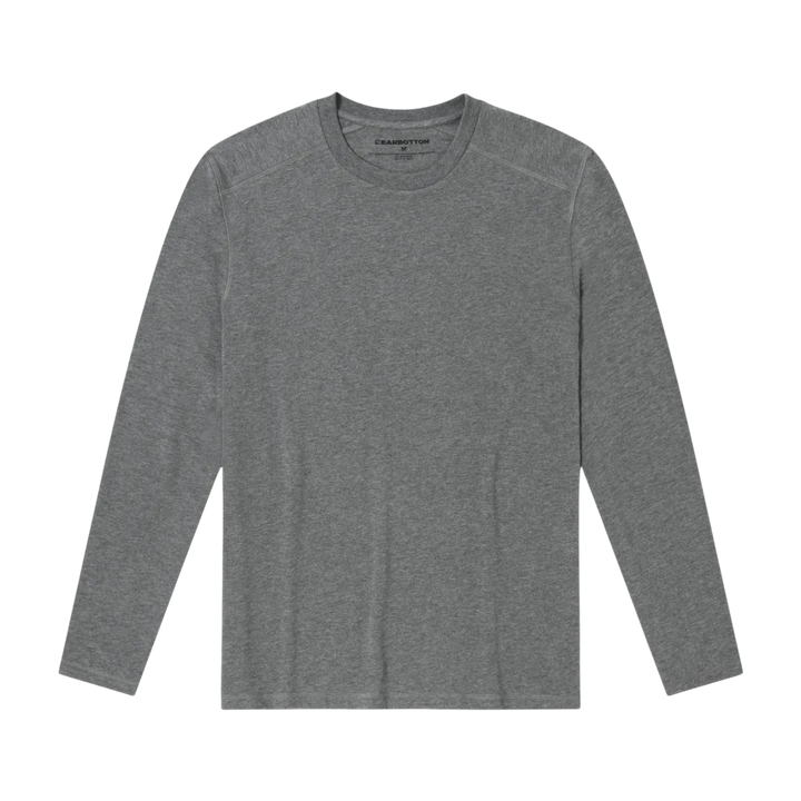Bamboo Long Sleeve Tee Charcoal Black front flat