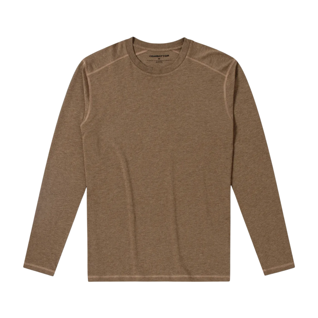 Bamboo Long Sleeve Tee Cocoa front flat
