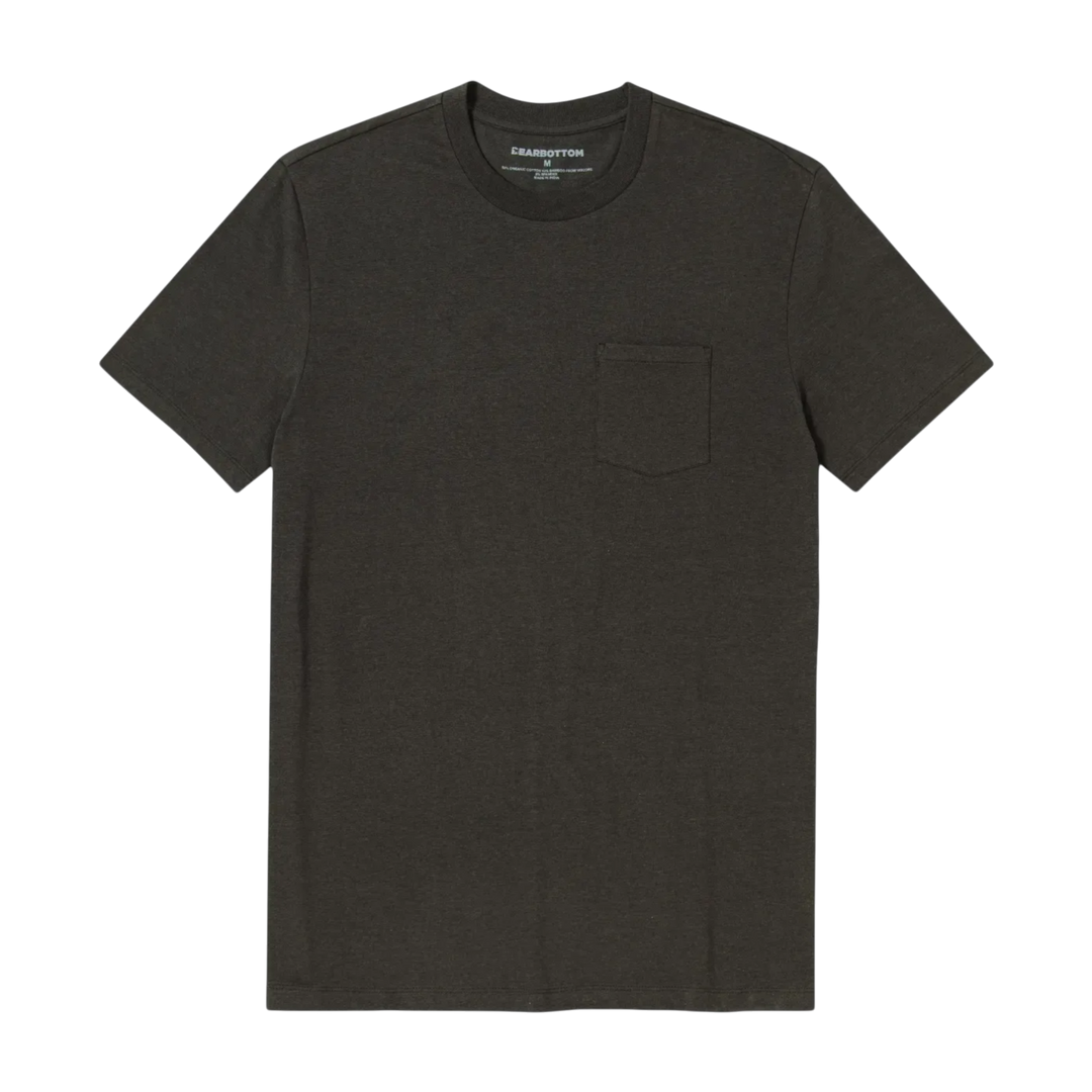 Bamboo Pocket Tee Black front flat