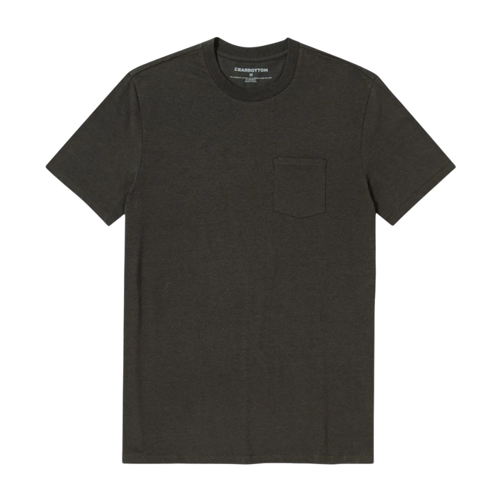 Bamboo Pocket Tee Black front flat