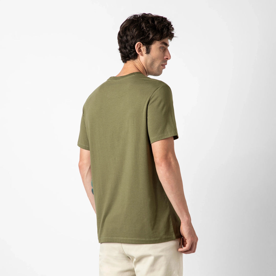 Bamboo Pocket Tee Fern back on model