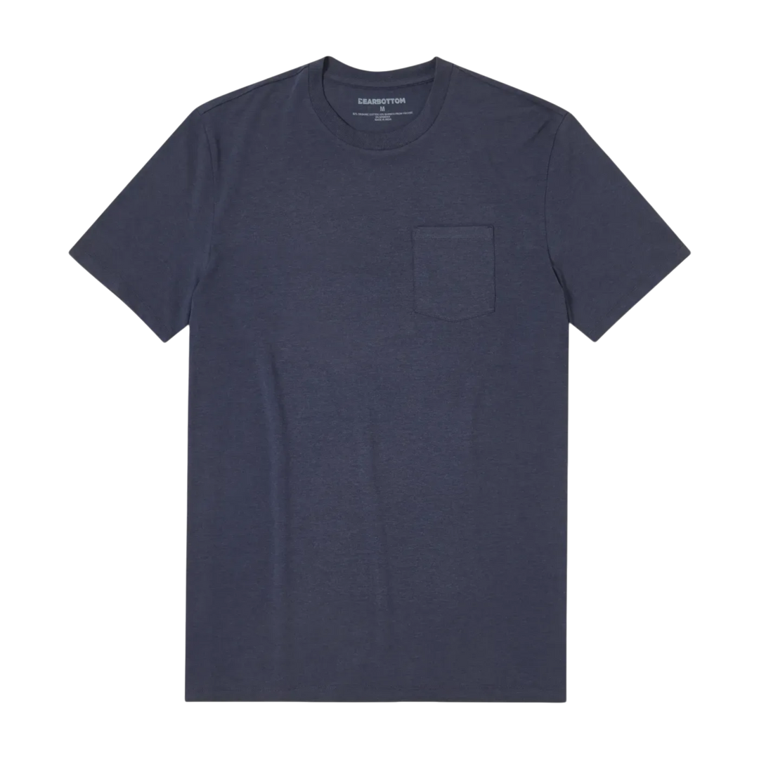 Bamboo Pocket Tee Navy front flat