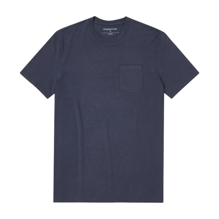 Bamboo Pocket Tee Navy front flat