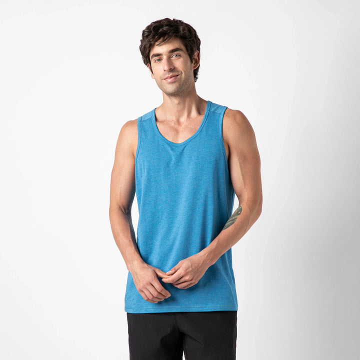 Bamboo Tank Bright Cobalt front on model