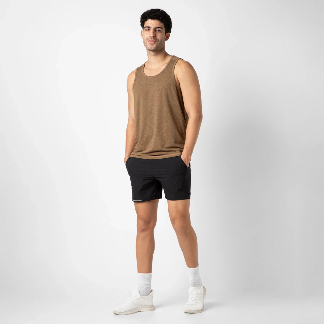 Bamboo Tank Cocoa full body on model