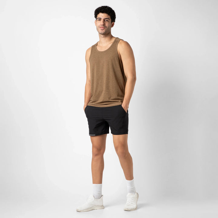 Bamboo Tank Cocoa full body on model