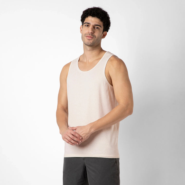 Bamboo Tank Ecru side on model