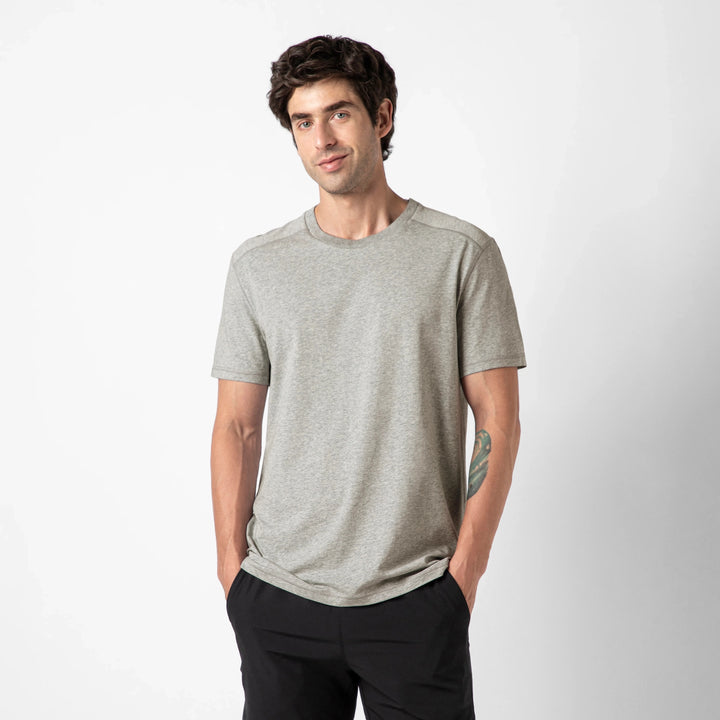 Bamboo Tee Grey front on model