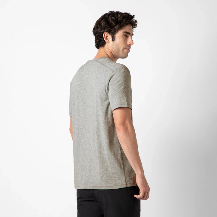 Bamboo Tee Grey back on model