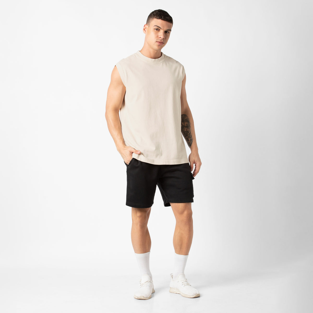 Boxy Tank — Bone / S — OUTFIT