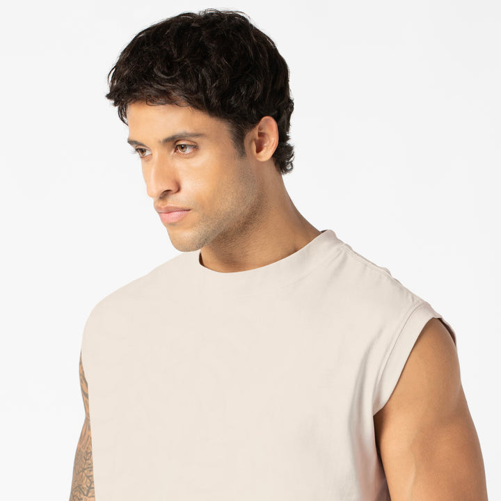 Boxy Tank Bone close up on model