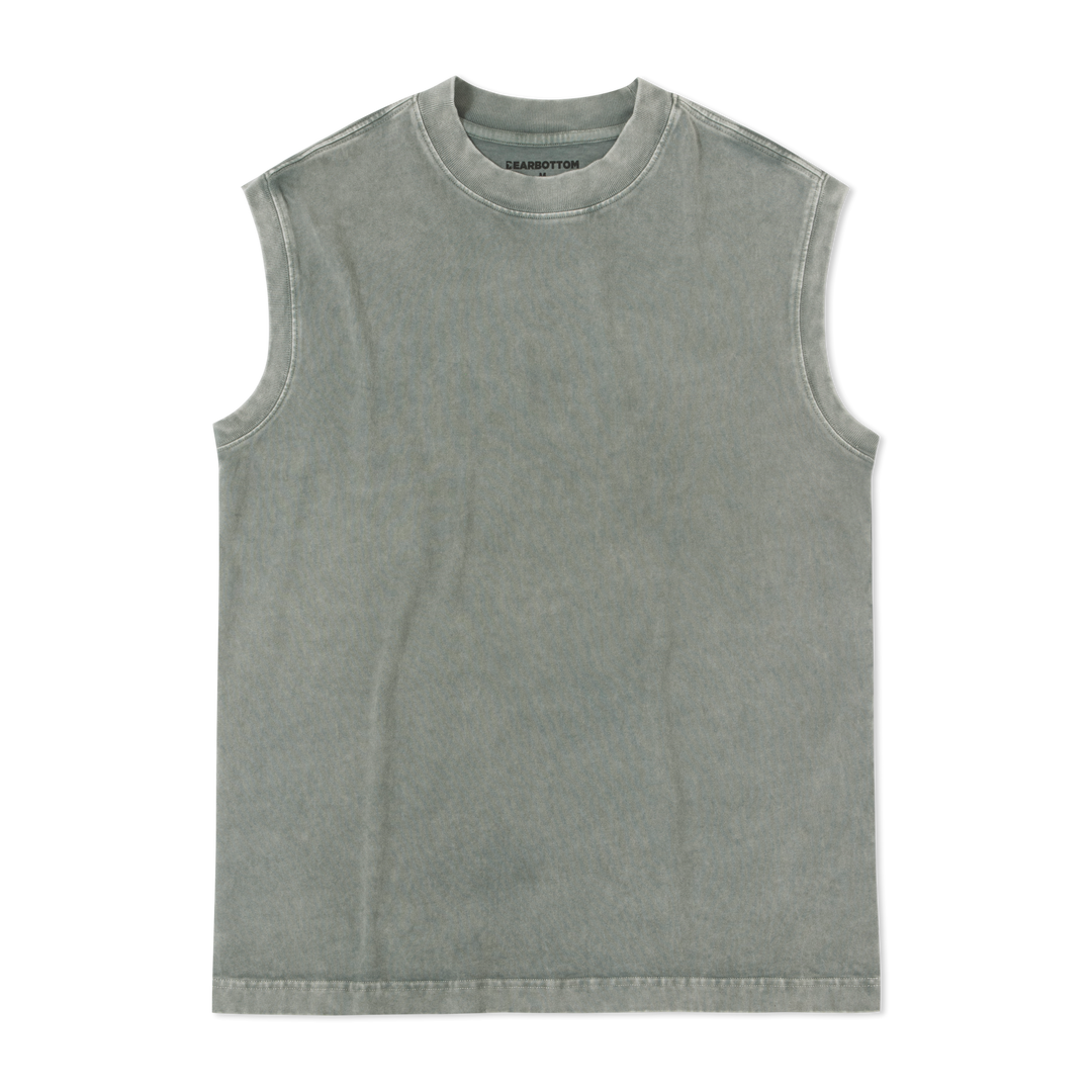 Boxy Tank Graphite flat front