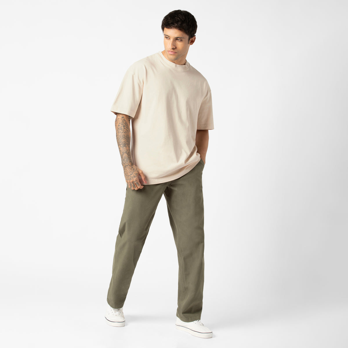 Boxy Tee — Bone / S — OUTFIT