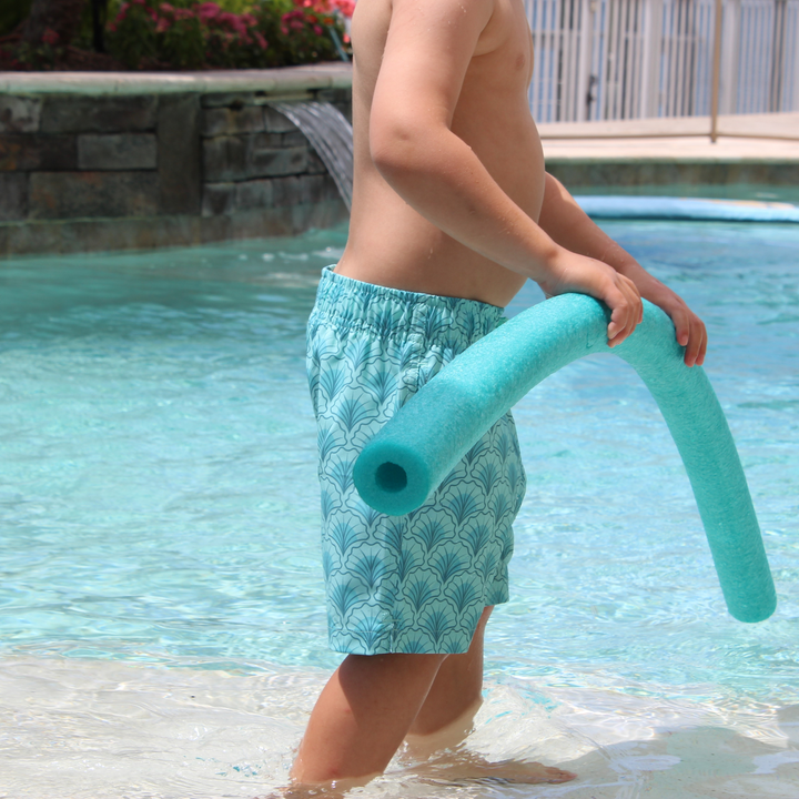 Boys Stretch Swim Shell on model in pool