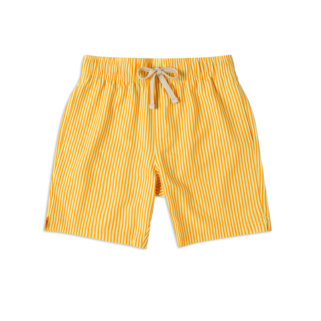Boys Stretch Swim Sunny Stripe front with elastic waistband and drawstring