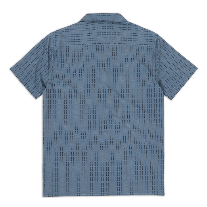 Cabana Camp Collar Dash Blue Back with camp collar and short sleeves