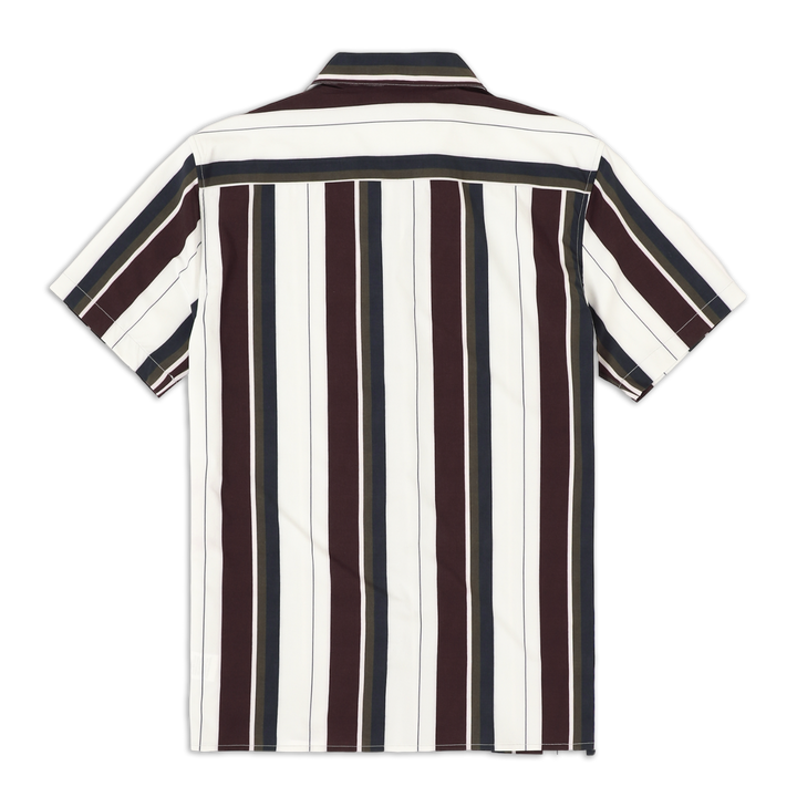Cabana Camp Collar Vintage Stripe Back with camp collar and short sleeves