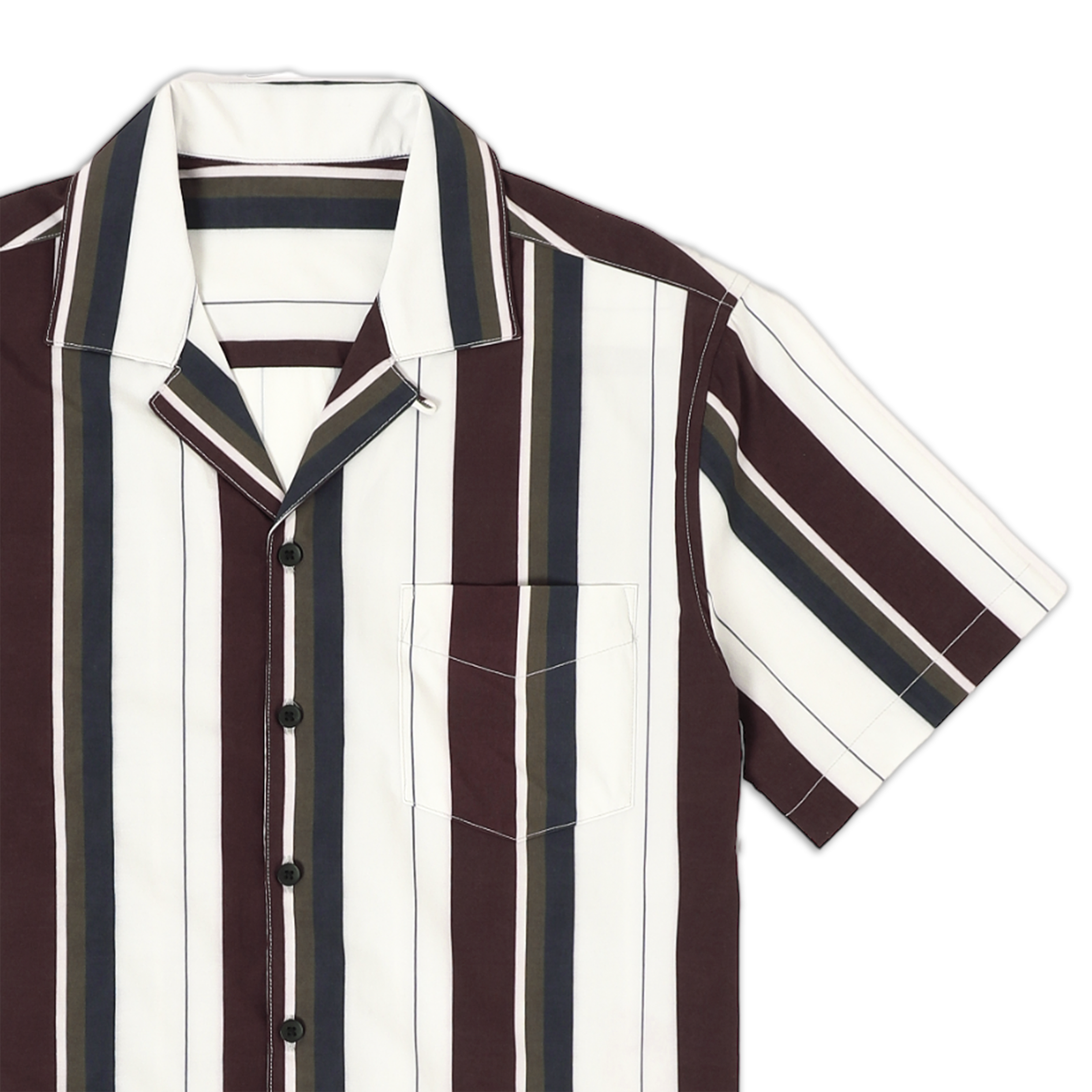 Cabana Camp Collar Shirt Vintage Stripe close up